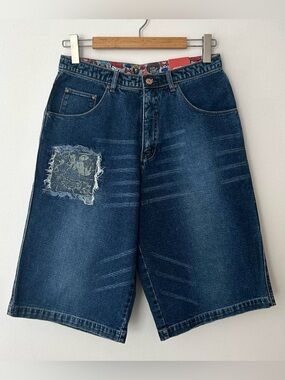 Vintage Y2K Bobson “ The Cosmic Clan “ Baggy Loose Denim Jean Shorts